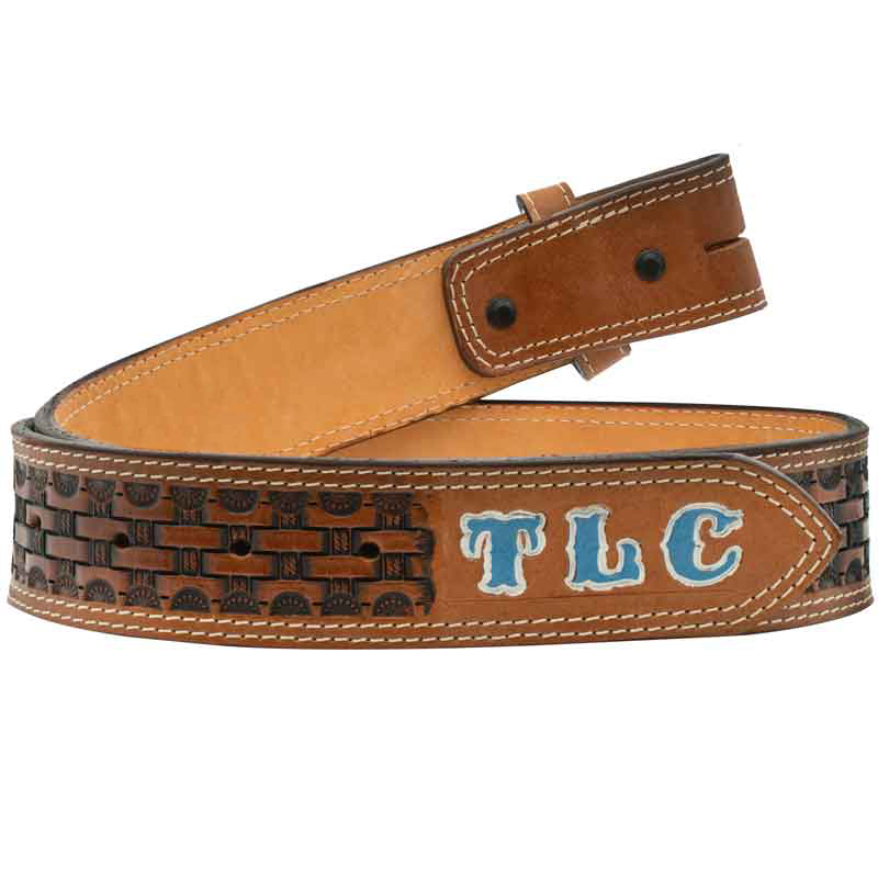 Initial Basket Weave Leather Belt